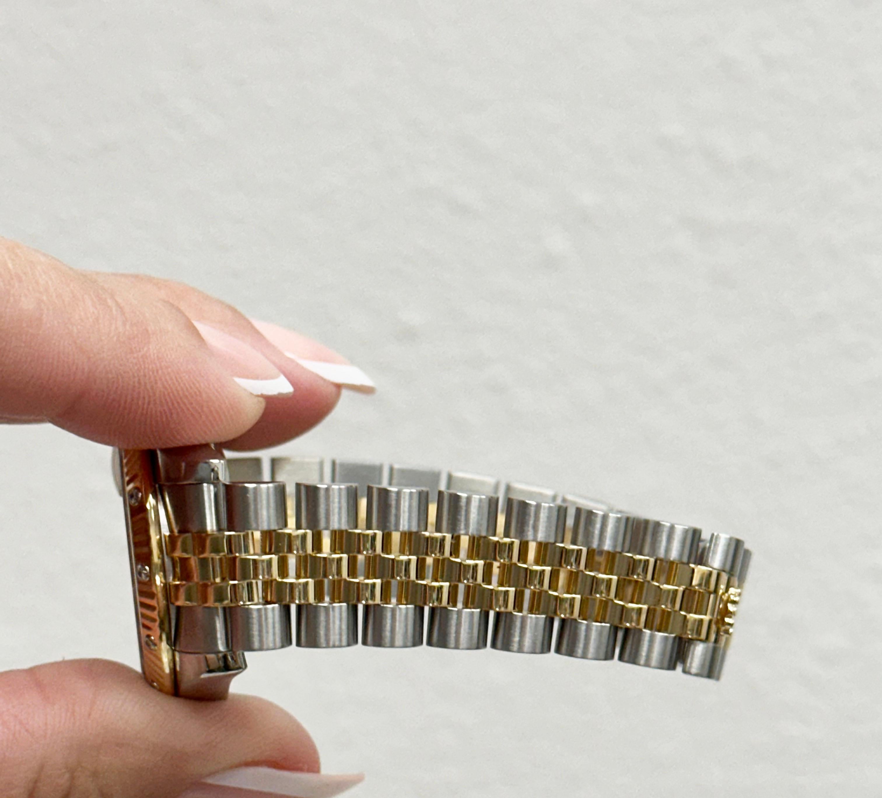 Rolex Datejust Midsize 178313 31mm Quadrante con diamanti Lunetta in oro 18 carati Acciaio Scatola di carta in vendita 4