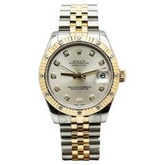 Rolex Datejust Midsize 178313 31mm Esfera Diamante Bisel Oro 18K Caja Acero Papel