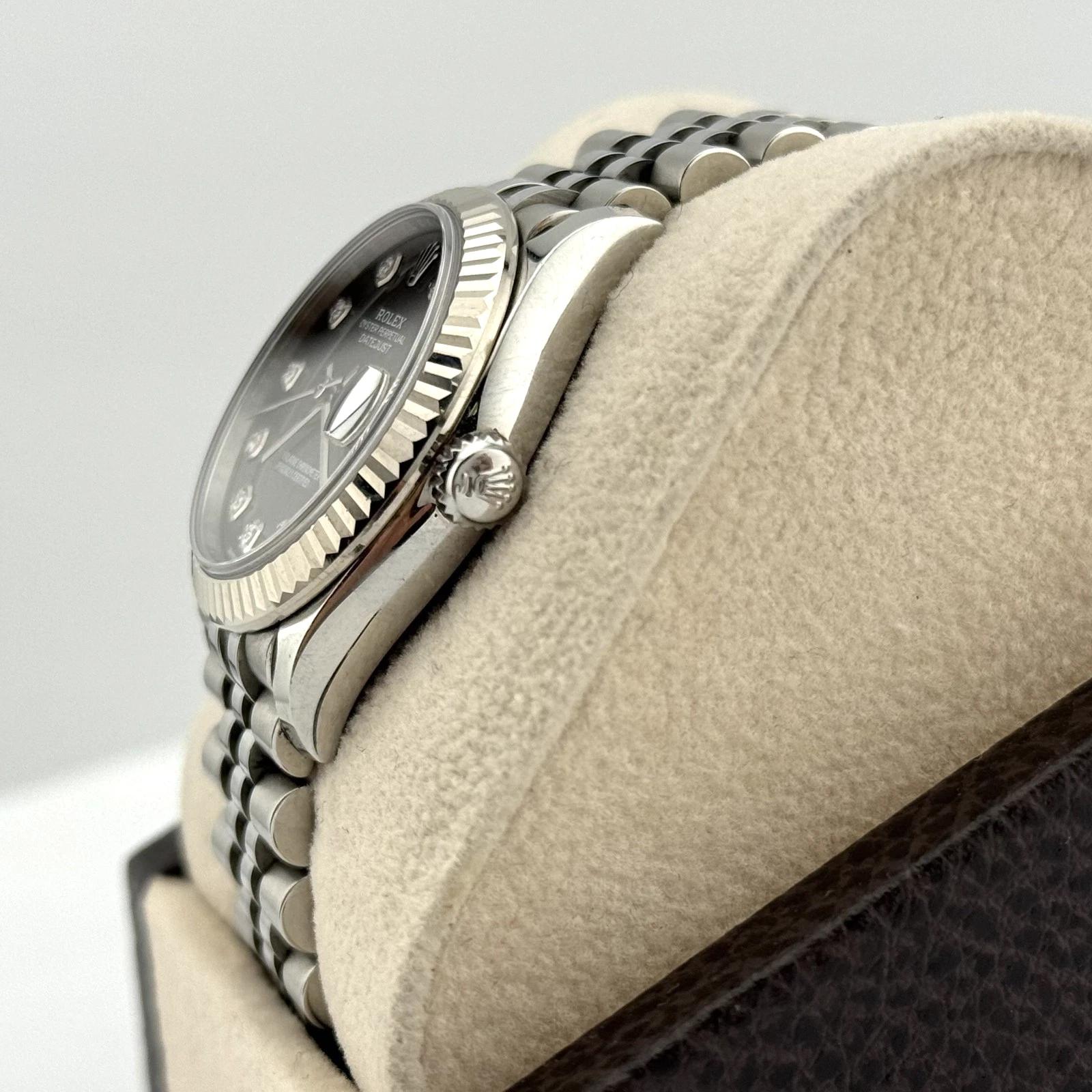 Rolex Datejust Midsize 278274 31mm grau Diamant Zifferblatt Stahl 18K Gold Box Papier Damen im Angebot