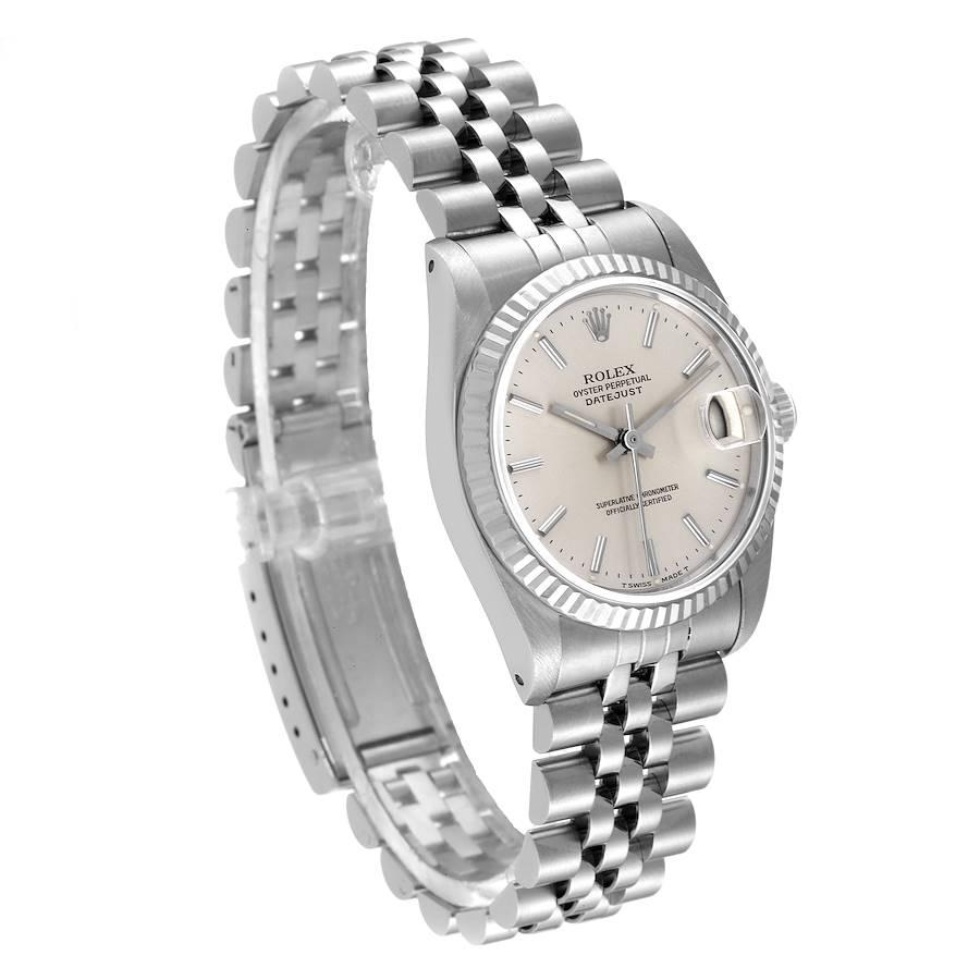 Rolex Datejust Midsize 31 Silver Dial Ladies Watch 68274 Box Papers In Good Condition In Atlanta, GA