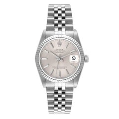 Rolex Datejust Midsize 31 Esfera plateada Reloj de acero para señora 68274 Caja Papeles