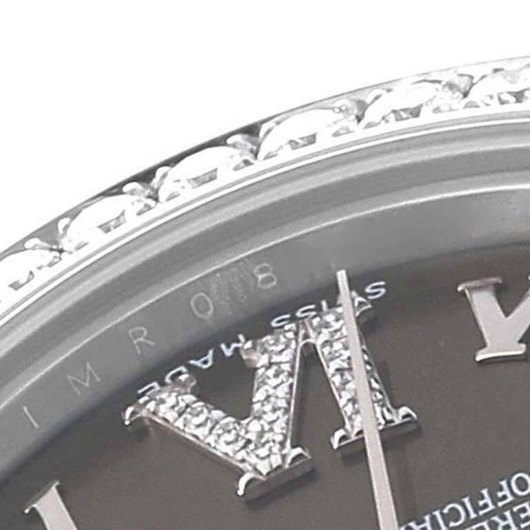 Rolex Datejust Midsize 31 Steel Diamond Ladies Watch 178384 Box Card Excellent état à Atlanta, GA