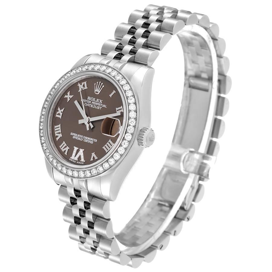 Rolex Datejust Midsize 31 Steel Diamond Ladies Watch 178384 Box Card 1