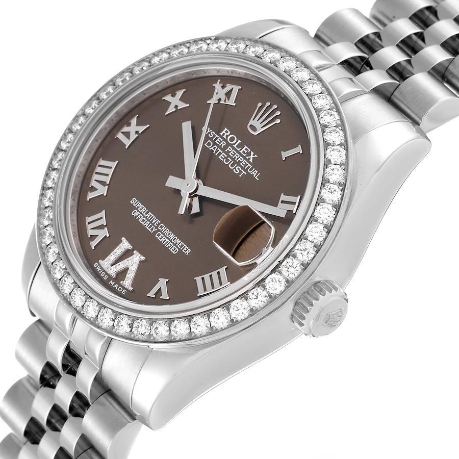 Rolex Datejust Midsize 31 Steel Diamond Ladies Watch 178384 Box Card 2