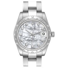 Rolex Datejust Midsize 31 Steel MOP Diamond Watch 178344 Box Card