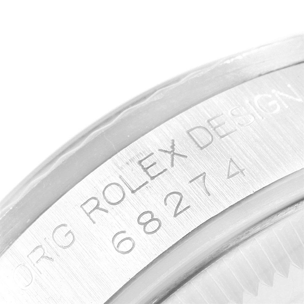 Rolex Datejust Midsize 31 Steel White Gold Black Dial Ladies Watch 68274 7