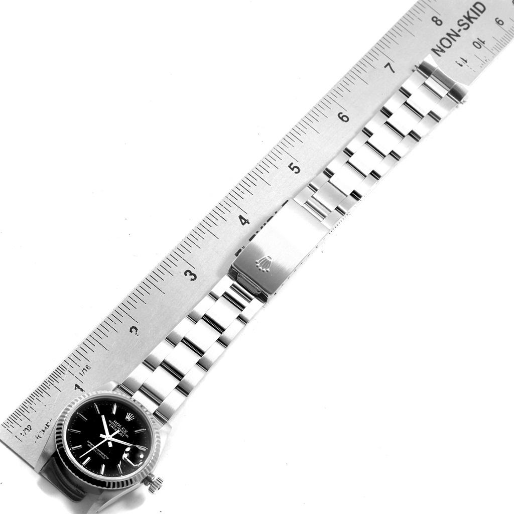 Rolex Datejust Midsize 31 Steel White Gold Black Dial Ladies Watch 68274 8