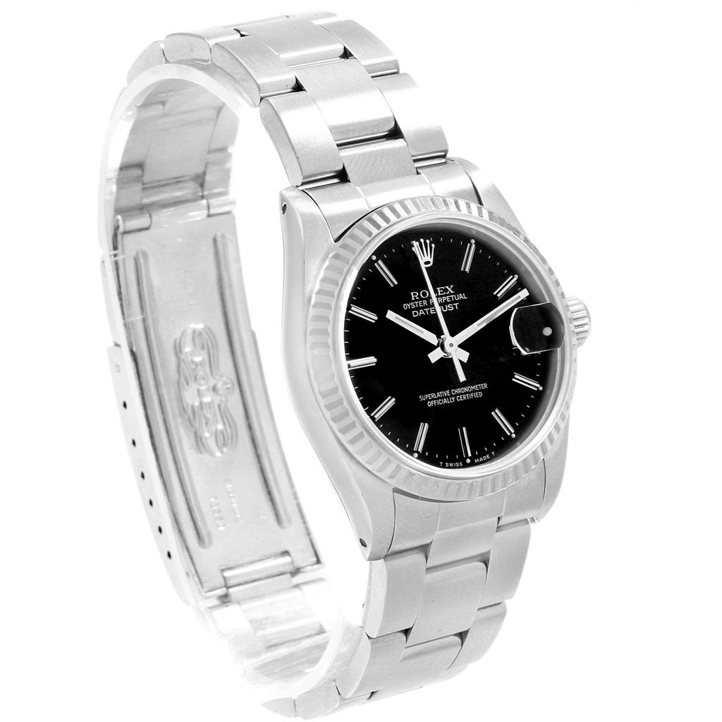 Rolex Datejust Midsize 31 Steel White Gold Black Dial Ladies Watch 68274 im Zustand „Hervorragend“ in Atlanta, GA