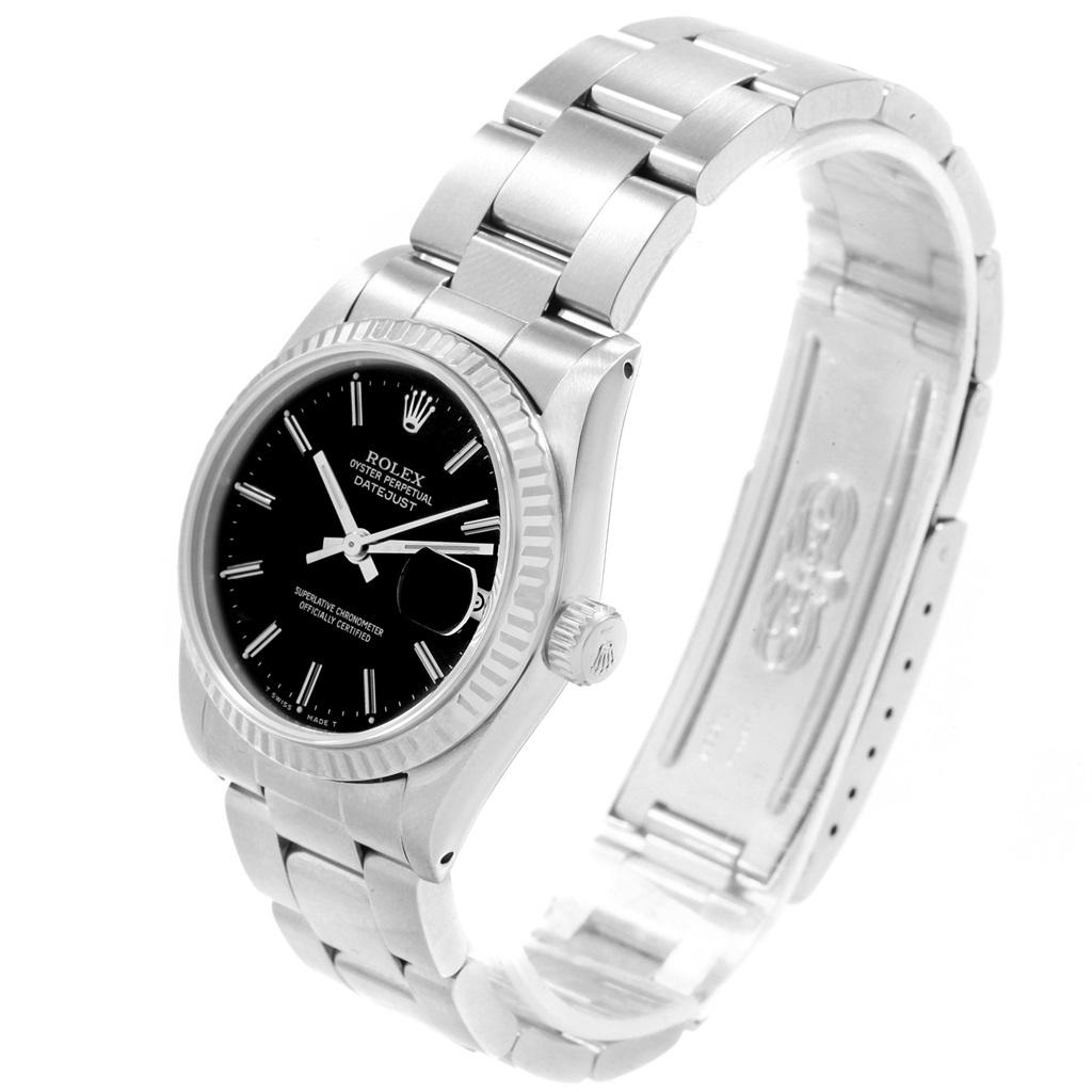 Rolex Datejust Midsize 31 Steel White Gold Black Dial Ladies Watch 68274 2