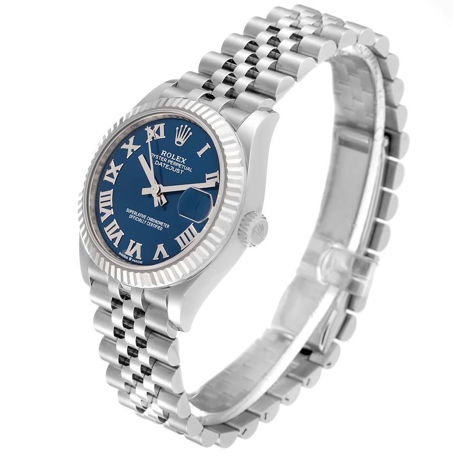 Women's Rolex Datejust Midsize 31 Steel White Gold Blue Dial Watch 278274 Unworn