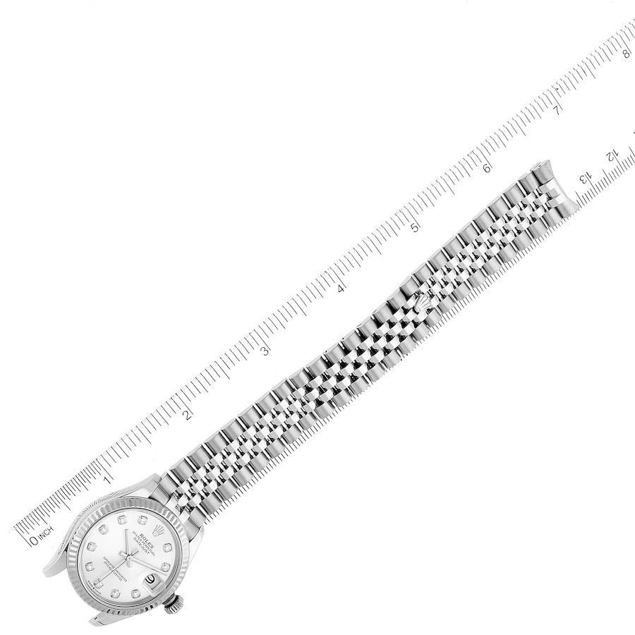 Rolex Datejust Midsize 31 Steel White Gold Diamond Dial Ladies Watch 278274 6