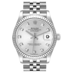 Rolex Datejust Midsize 31 Steel White Gold Diamond Dial Ladies Watch 278274