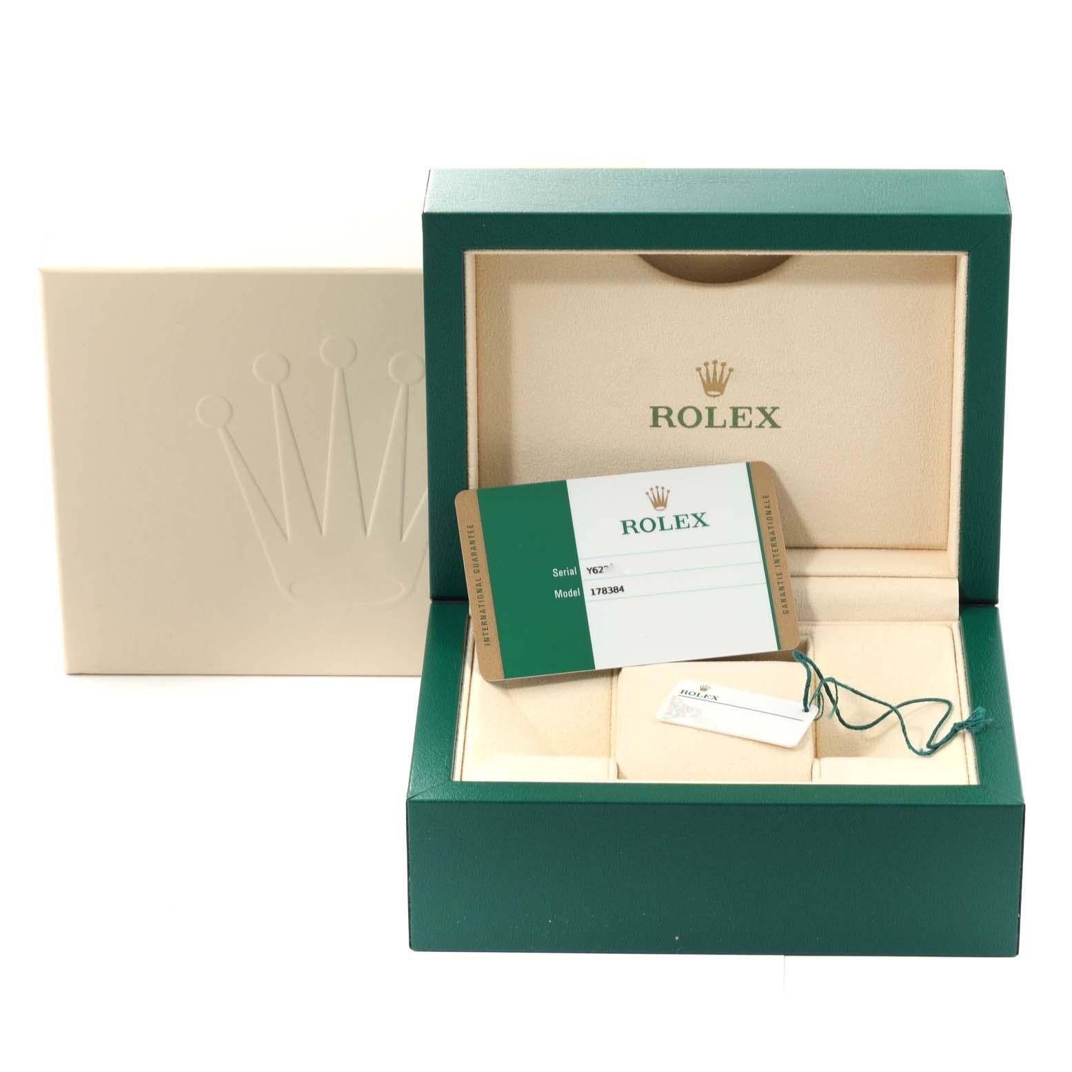Rolex Datejust Midsize 31 Stahl Weißgold Diamant Damenuhr 178384 Box Karte im Angebot 6