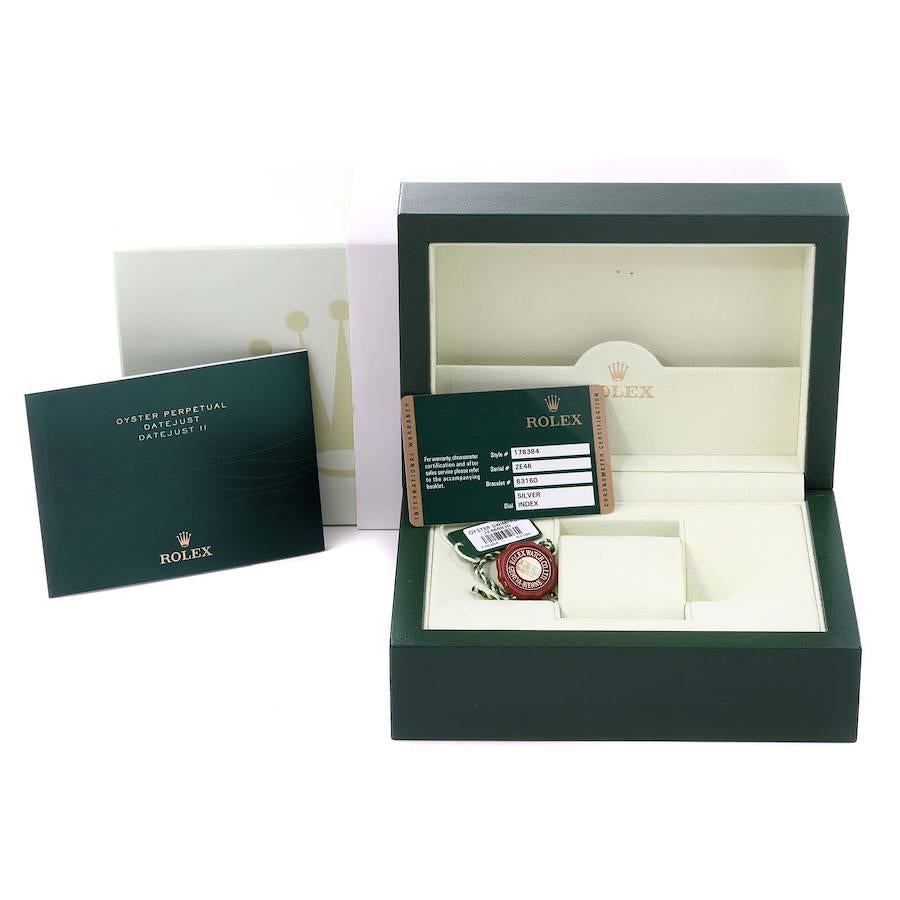 Rolex Datejust Midsize 31 Steel White Gold Diamond Watch 178384 Box Card 8
