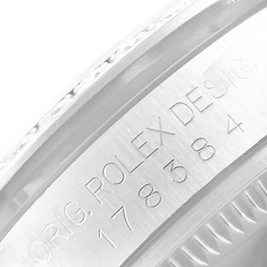 Rolex Datejust Midsize 31 Steel White Gold Diamond Watch 178384 Box Card 3