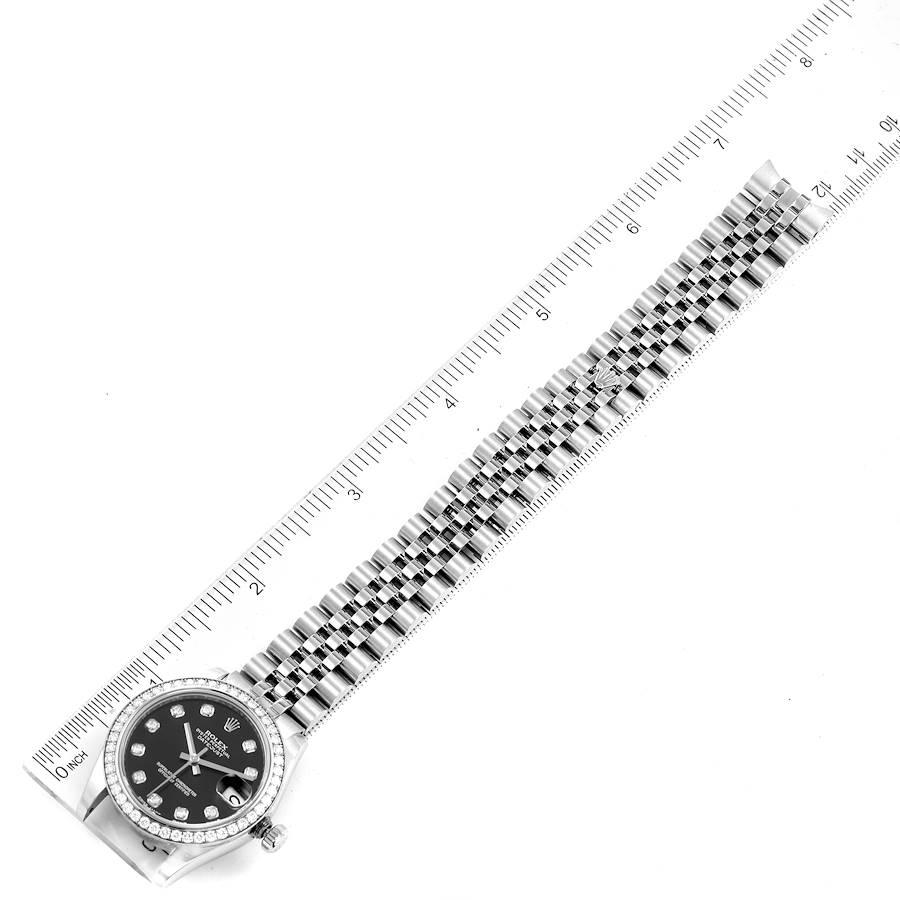 Rolex Datejust Midsize 31 Stahl Weißgold Diamantuhr 178384 Box Card im Angebot 5
