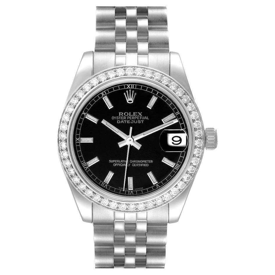 Rolex Datejust Midsize 31 Steel White Gold Diamond Watch 178384 Box Card