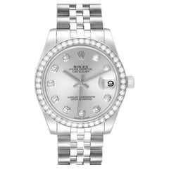 Rolex Datejust Midsize 31 Steel White Gold Diamond Watch 178384