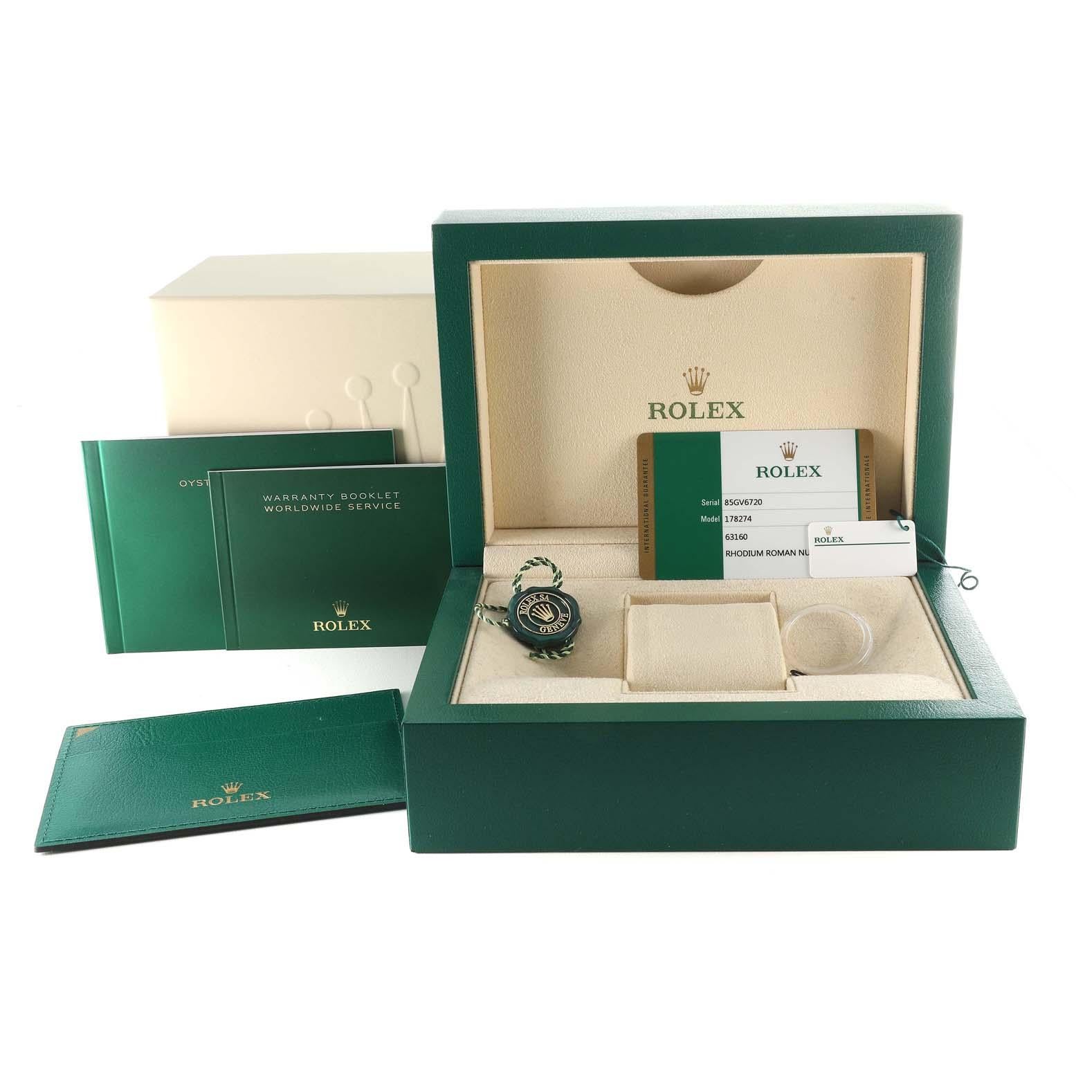 Rolex Datejust Midsize 31 Steel White Gold Ladies Watch 178274 Box Card For Sale 7