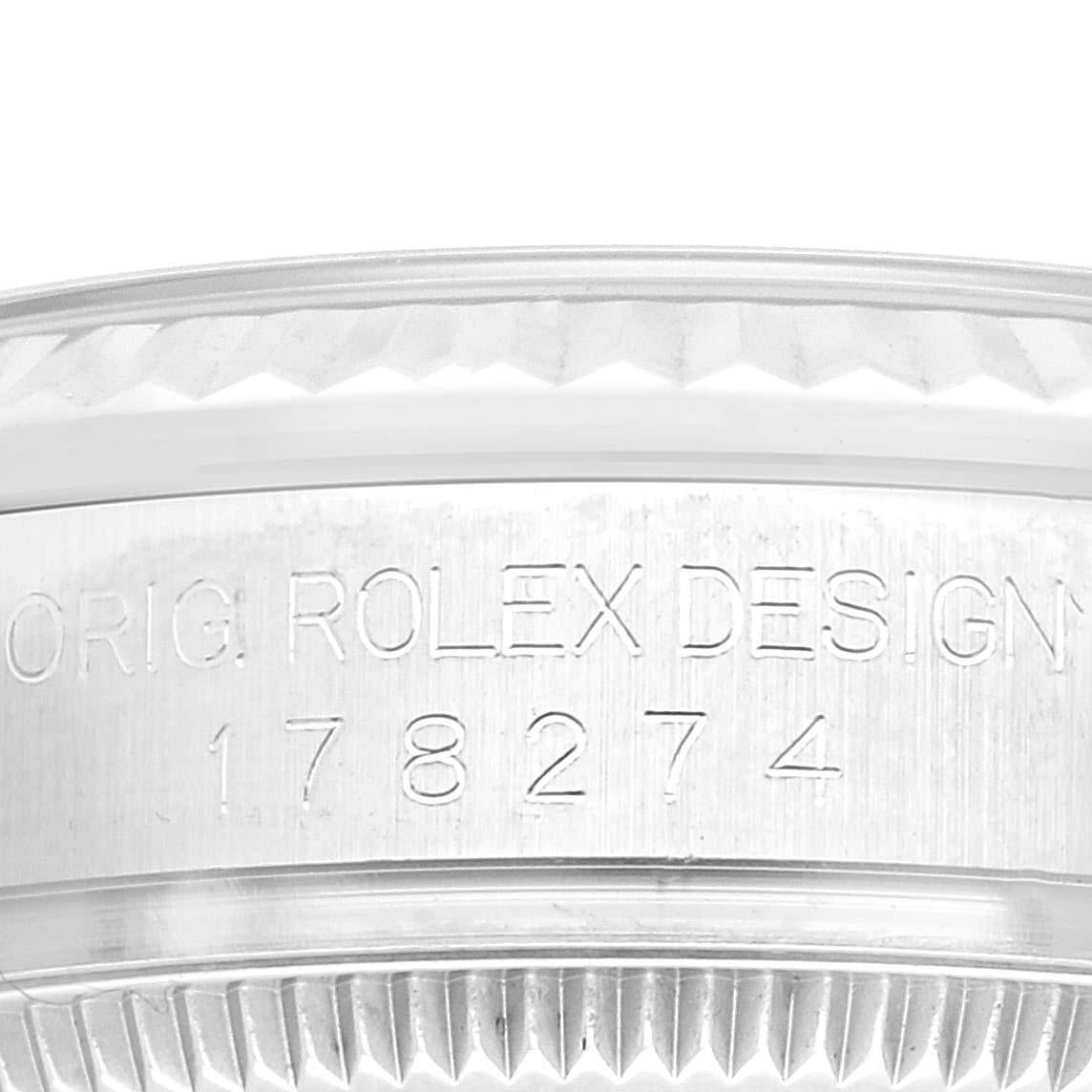 Women's Rolex Datejust Midsize 31 Steel White Gold Ladies Watch 178274 Box Card For Sale