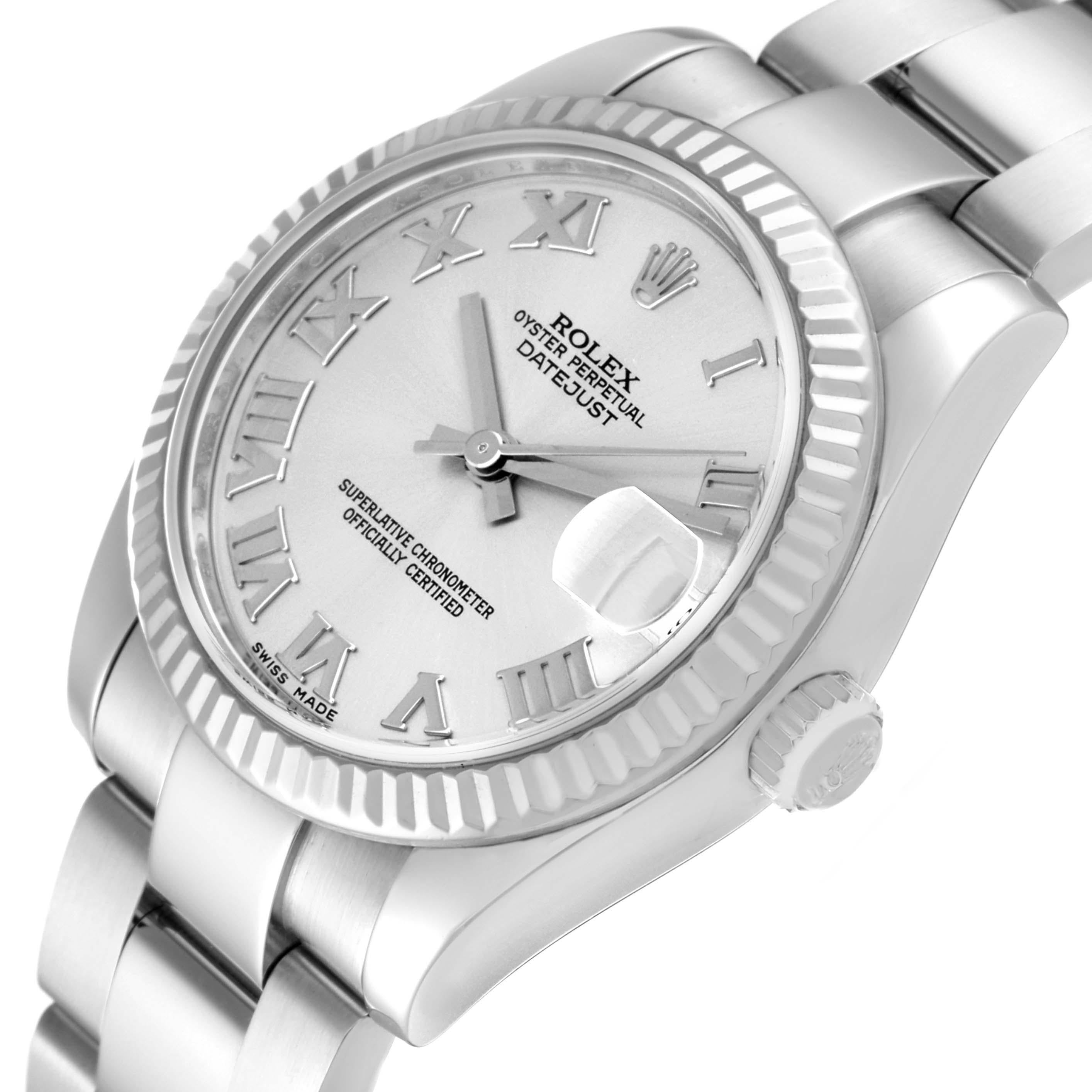 Rolex Datejust Midsize 31 Steel White Gold Ladies Watch 178274 Box Card 1