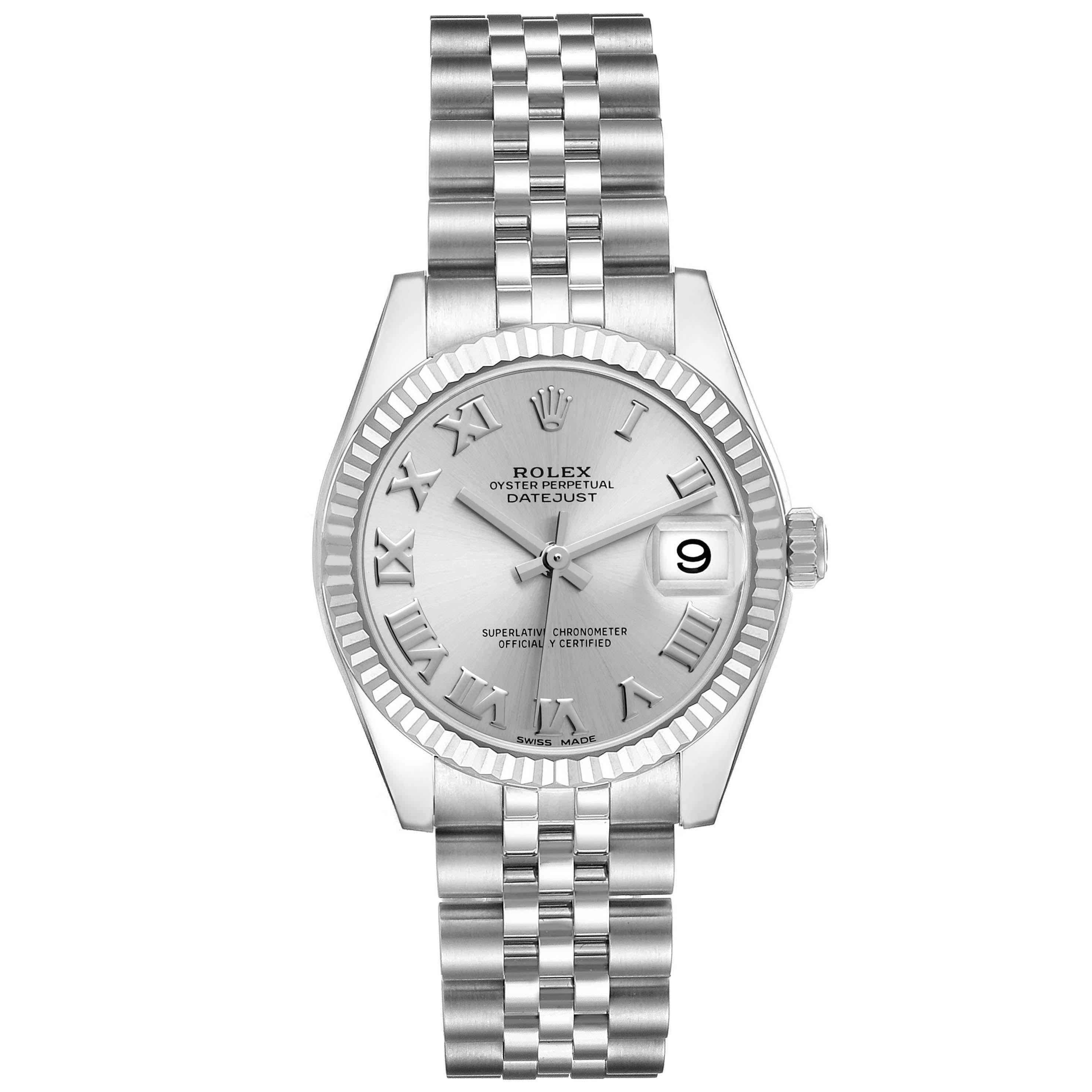 Rolex Datejust Midsize 31 Steel White Gold Ladies Watch 178274 Box Card For Sale 2