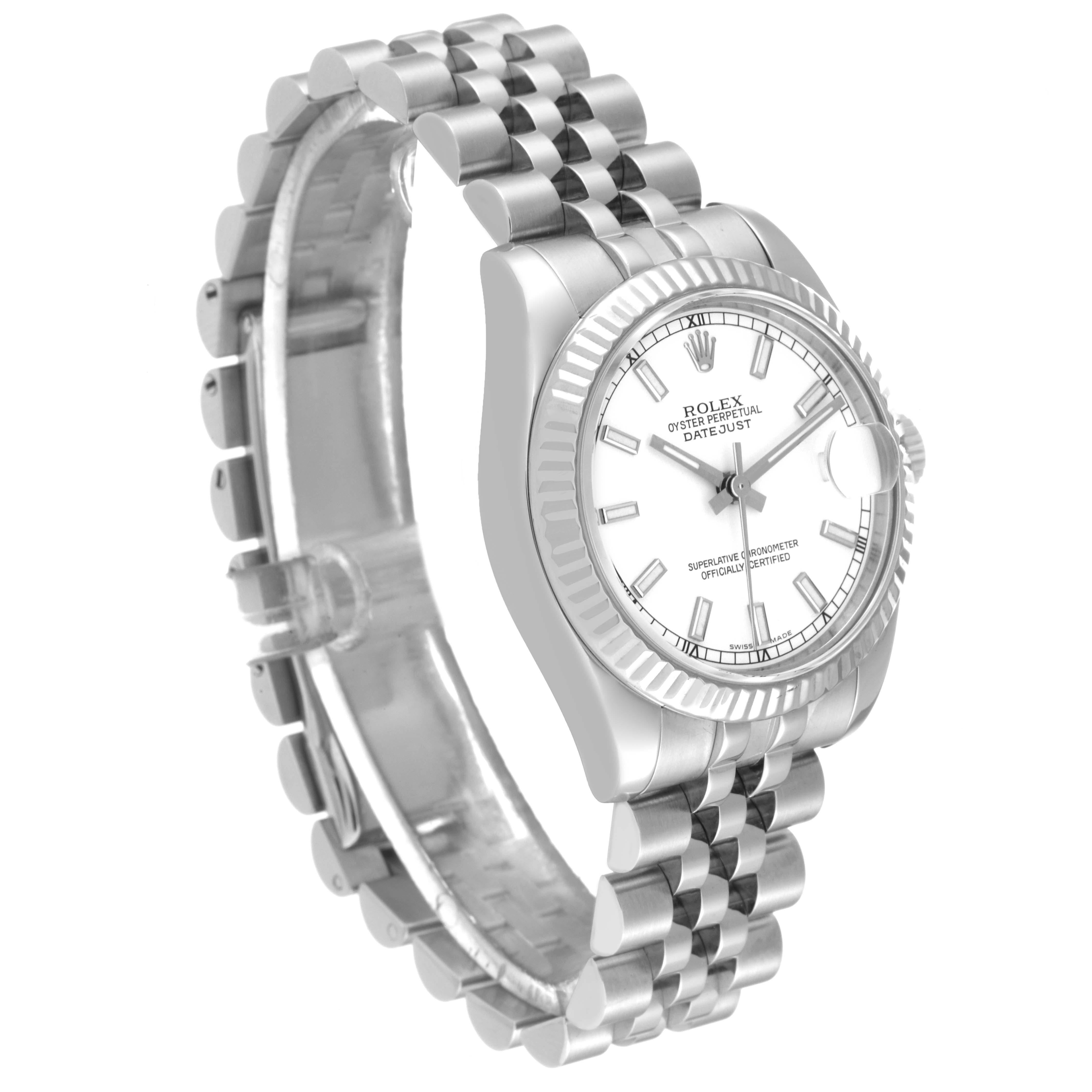 Rolex Datejust Midsize 31 Steel White Gold Ladies Watch 178274 In Excellent Condition In Atlanta, GA