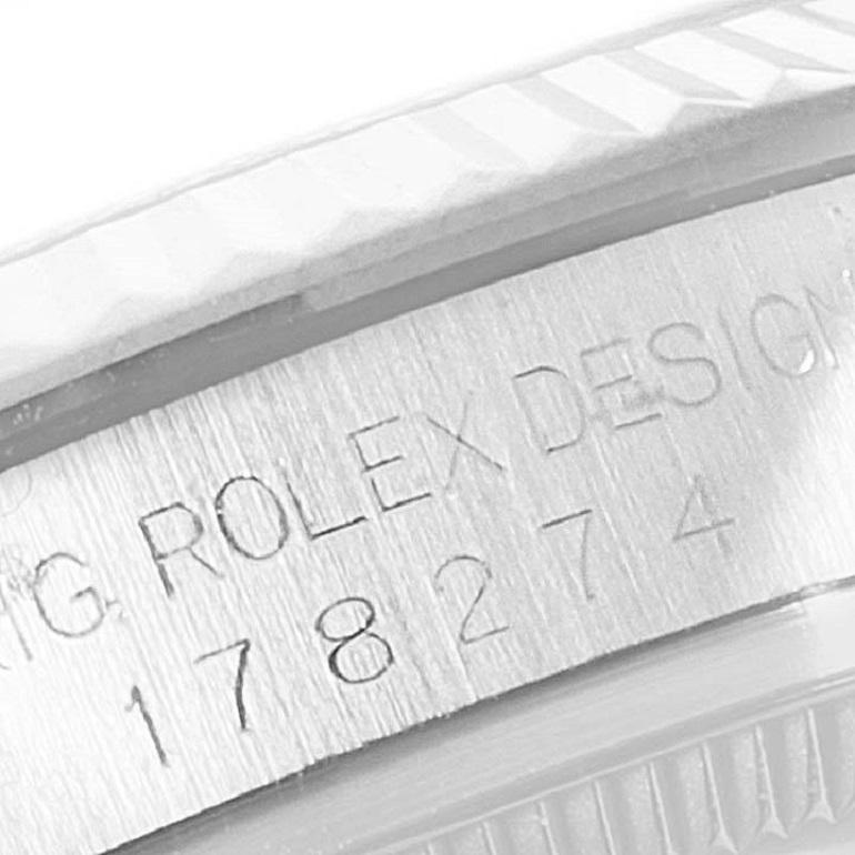 Rolex Datejust Midsize 31 Steel White Gold MOP Diamond Watch 178274 Box Card For Sale 1