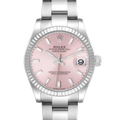 Rolex Datejust Midsize 31 Steel White Gold Pink Dial Watch 278274
