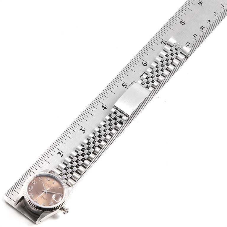 Rolex Datejust Midsize 31 Steel White Gold Salmon Dial Ladies Watch ...