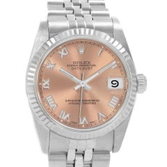 Rolex Datejust Midsize 31 Steel White Gold Salmon Dial Ladies Watch 68274