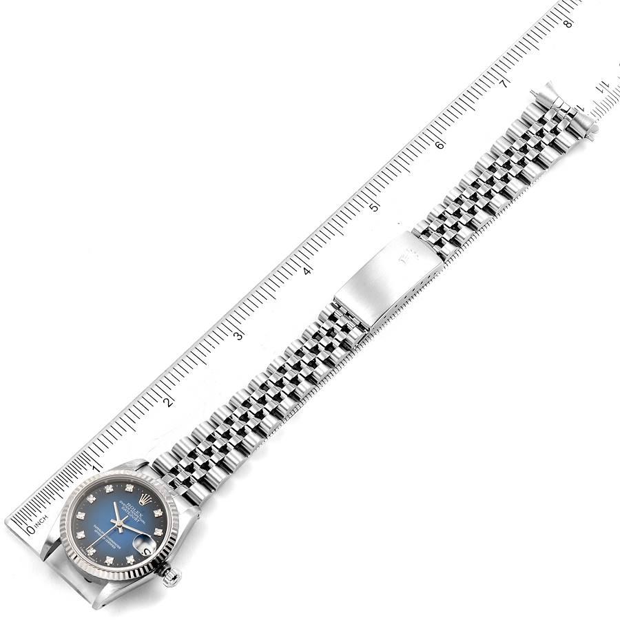 Rolex Datejust Midsize 31 Steel White Gold Vignette Diamond Watch 68274 For Sale 6