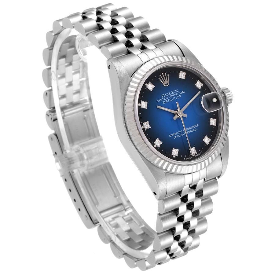 Rolex Datejust Midsize 31 Steel White Gold Vignette Diamond Watch 68274 In Excellent Condition For Sale In Atlanta, GA