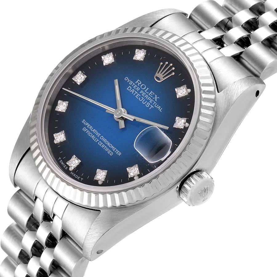Rolex Datejust Midsize 31 Steel White Gold Vignette Diamond Watch 68274 For Sale 1