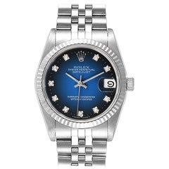 Rolex Datejust Midsize 31 Steel White Gold Vignette Diamond Watch 68274
