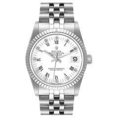 Rolex Datejust Midsize 31 Steel White Gold White Dial Ladies Watch 68274