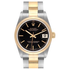 Rolex Datejust Midsize 31 Acciaio Oro Giallo Quadrante Nero Donna Orologio 68243