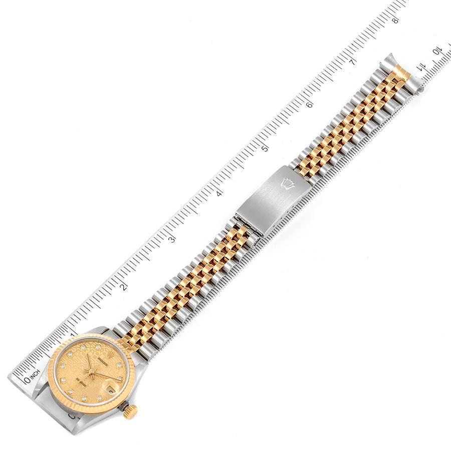 Rolex Datejust Midsize 31 Damenuhr aus Stahl und Gelbgold mit Diamanten 68273 im Angebot 7