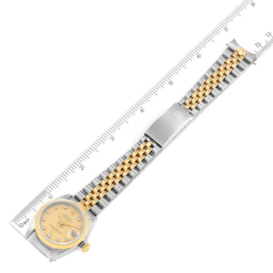 Rolex Datejust Midsize 31 Steel Yellow Gold Diamond Ladies Watch 68273 For Sale 3