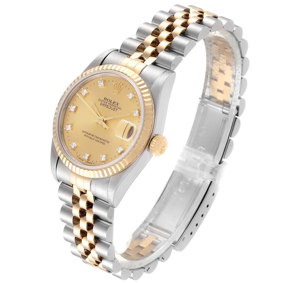 Women's Rolex Datejust Midsize 31 Steel Yellow Gold Diamond Ladies Watch 68273