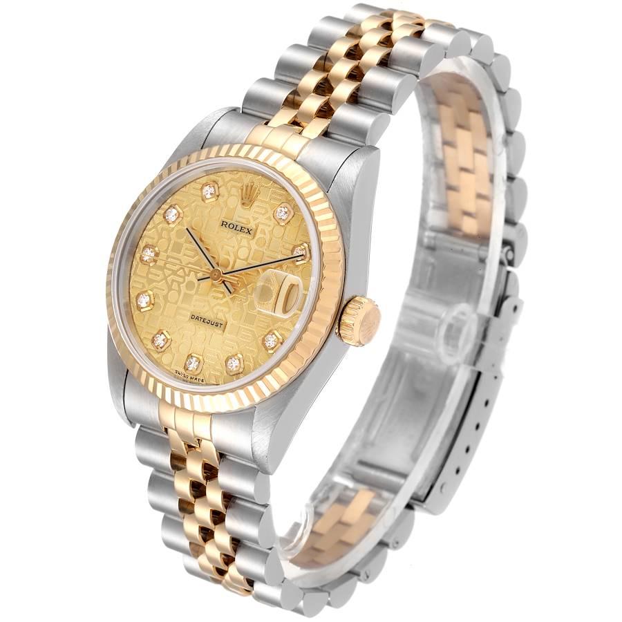 Women's Rolex Datejust Midsize 31 Steel Yellow Gold Diamond Ladies Watch 68273 For Sale