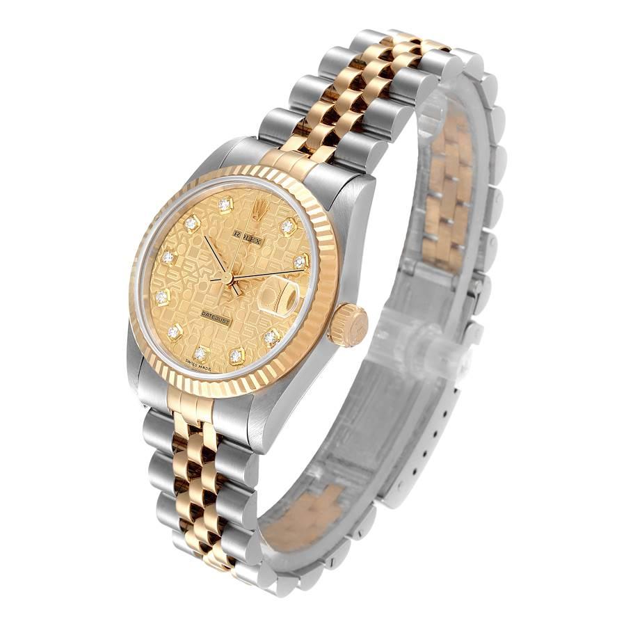 Rolex Datejust Midsize 31 Damenuhr aus Stahl und Gelbgold mit Diamanten 68273 im Angebot 1