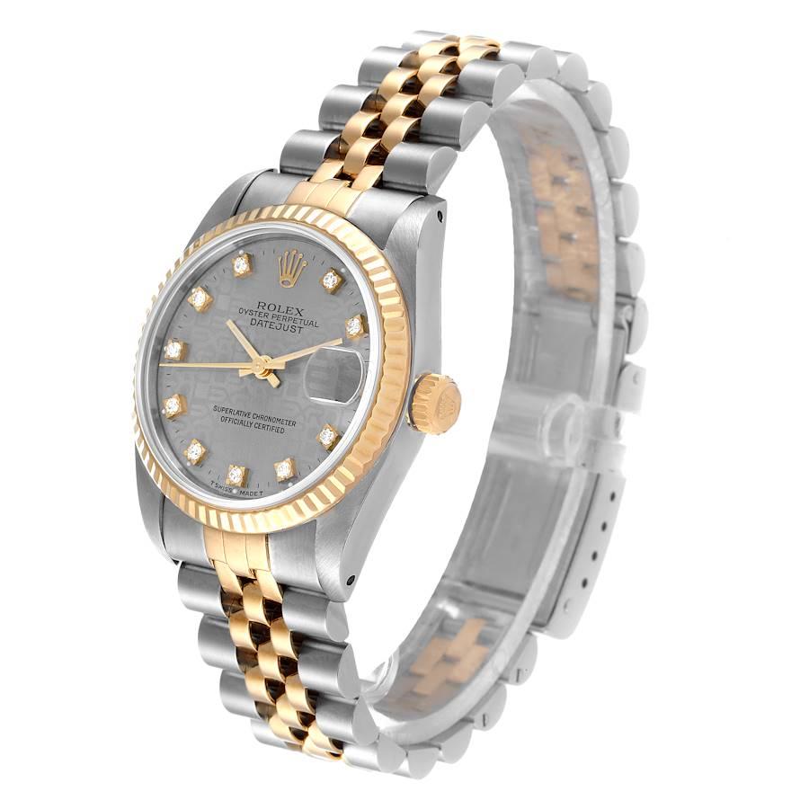 Women's Rolex Datejust Midsize 31 Steel Yellow Gold Diamond Ladies Watch 68273