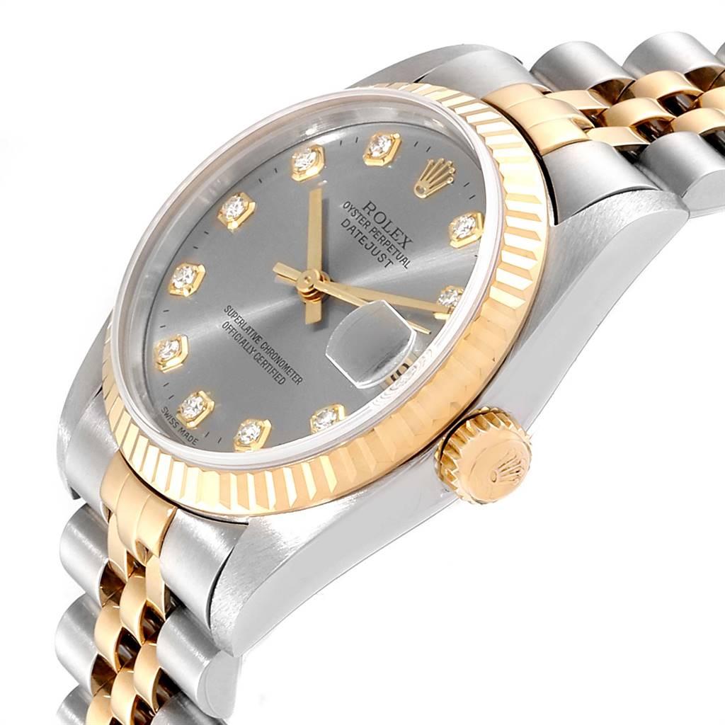 Rolex Datejust Midsize 31 Steel Yellow Gold Diamond Ladies Watch 68273 1