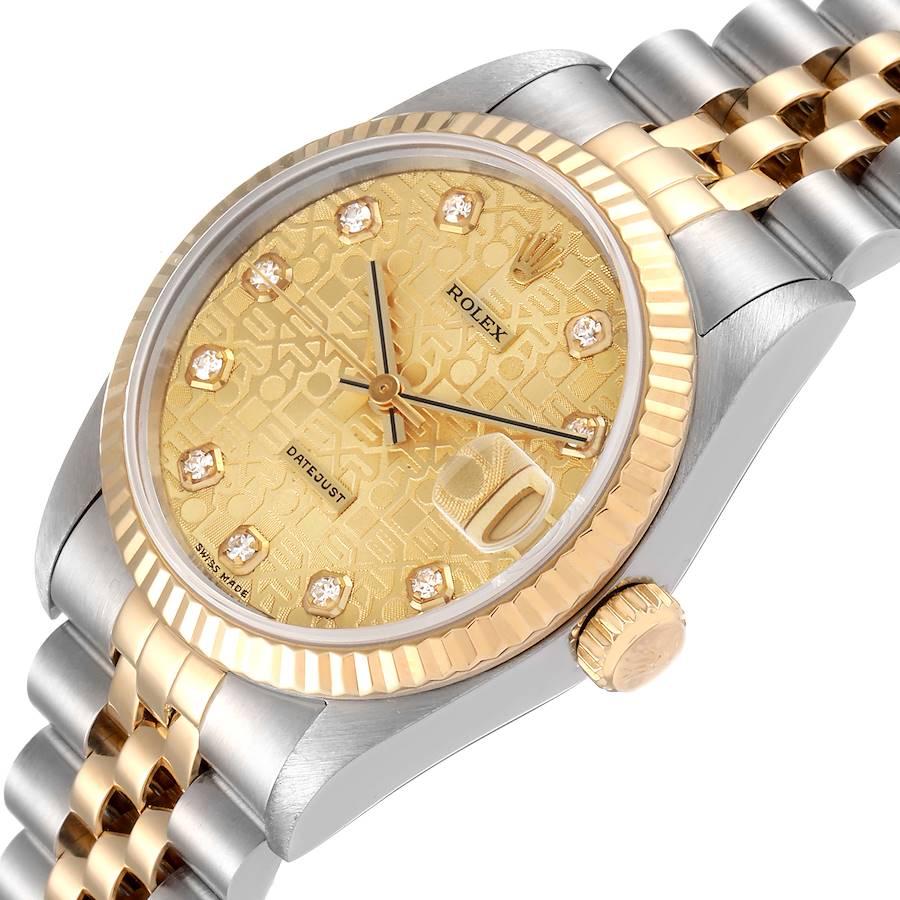 Rolex Datejust Midsize 31 Steel Yellow Gold Diamond Ladies Watch 68273 For Sale 1