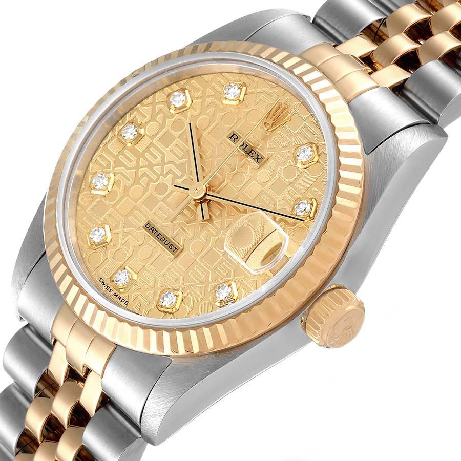 Rolex Datejust Midsize 31 Damenuhr aus Stahl und Gelbgold mit Diamanten 68273 im Angebot 2