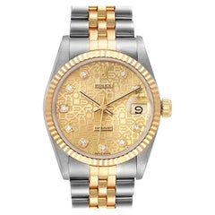 Rolex Datejust Midsize 31 Steel Yellow Gold Diamond Ladies Watch 68273