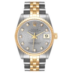 Rolex Datejust Midsize 31 Steel Yellow Gold Diamond Ladies Watch 68273