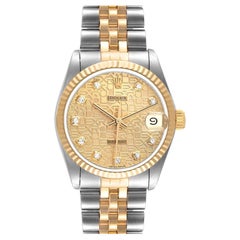 Rolex Datejust Midsize 31 Steel Yellow Gold Diamond Ladies Watch 68273
