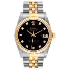 Rolex Datejust Midsize 31 Steel Yellow Gold Diamond Ladies Watch 68273